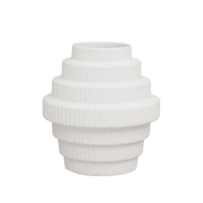 Oakenwell White Small Step Design Vase