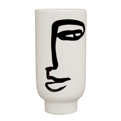 Flowod Large Black And White Face Vase