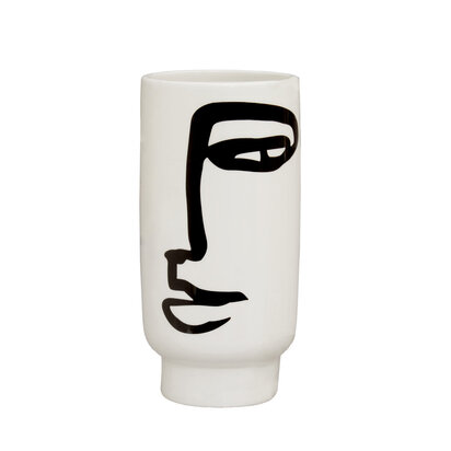 Flowod Small Black And White Face Vase
