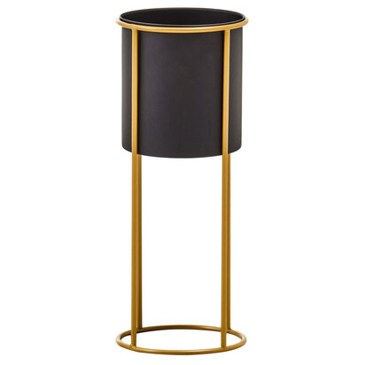 Trosa Large Black And Gold Floor Standing Planter
