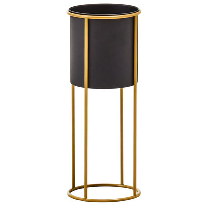 Trosa Large Black And Gold Floor Standing Planter