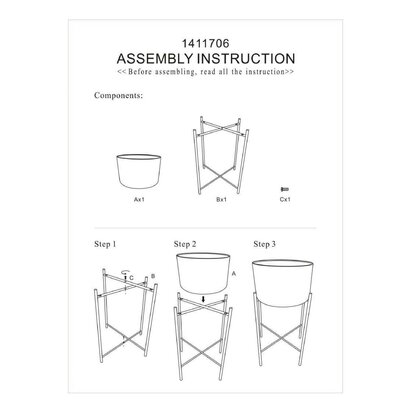 Trosa Large White And Black Floor Standing Planter
