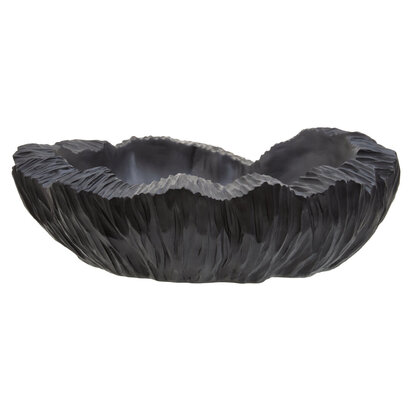 Broc Curved Textured Black Bowl