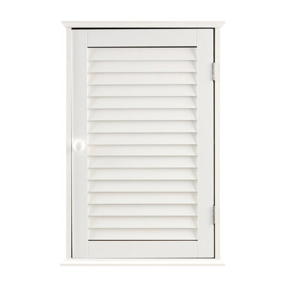 Shutter White Wood Wall Cabinet