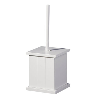 Siaiana White Wooden Toilet Brush Holder