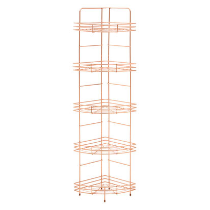 Dara 5 Tier Copper Finish Corner Storage Rack