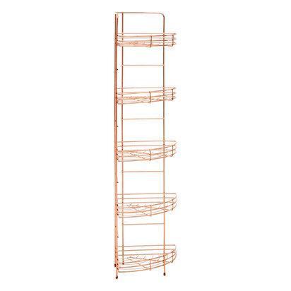 Dara 5 Tier Copper Finish Corner Storage Rack