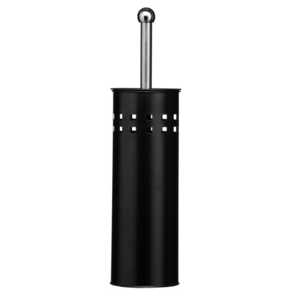 Indy Matt Black Square Design Toilet Brush Holder