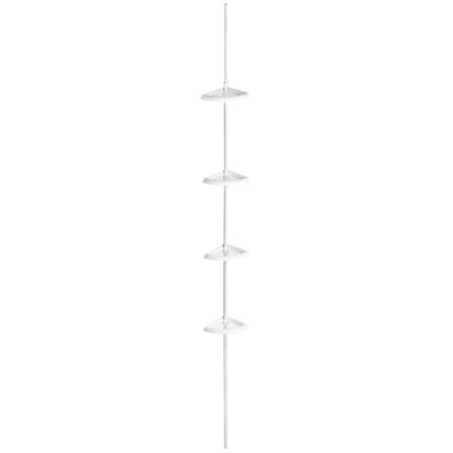 Emenwod White Ps 4 Tier Corner Shelf Unit