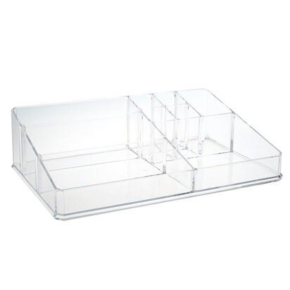 Beauty 9 Compartment Cosmetics Clear Organiser
