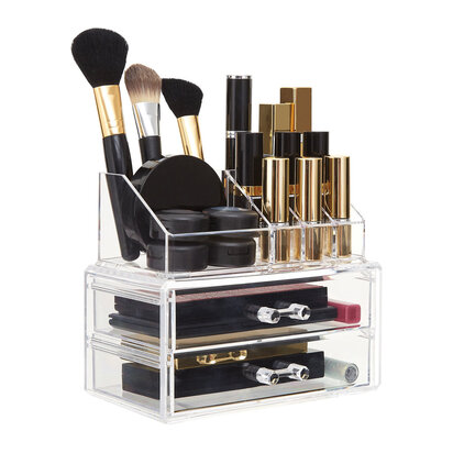 Beauty 9 Compartment Cosmetics Organiser With 2 Drawers