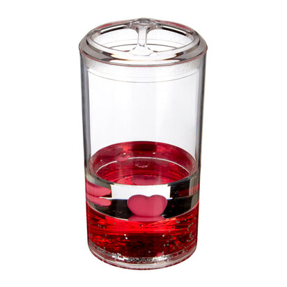 Floating Acrylic Hearts Toothbrush Holder