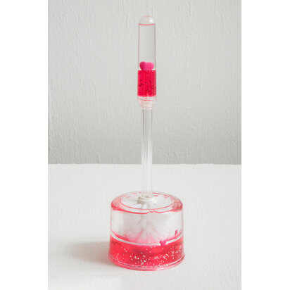 Floating Acrylic Hearts Toilet Brush Holder