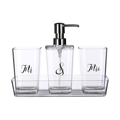 Set Of Four Mr And Mrs Bath Set.