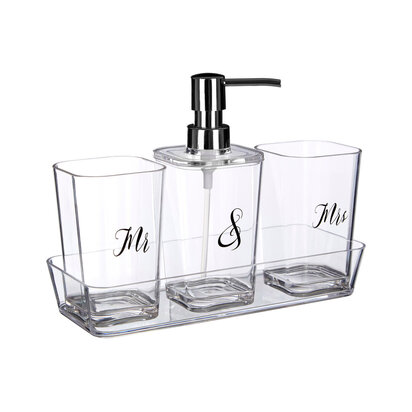 Set Of Four Mr And Mrs Bath Set.