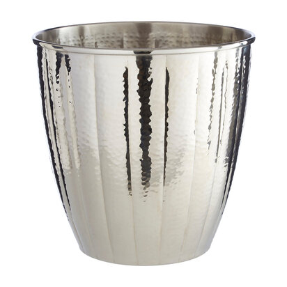 Vaco Hammered Bathroom Nickel Finish Waste Bin