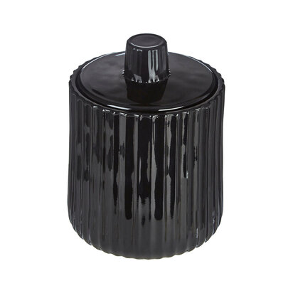 Ticino Brittany Black Glass Storage Jar