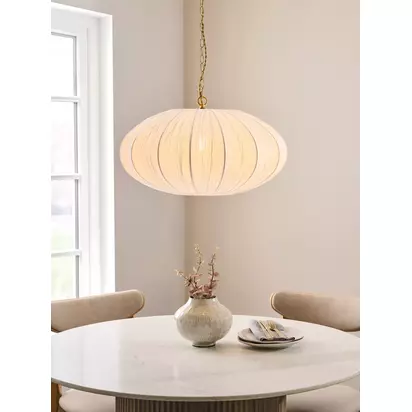 John Lewis Edith Pendant Ceiling Light White | H140 x Dia.55cm