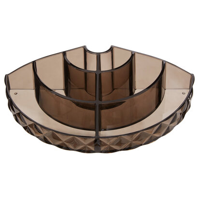Beauty Semi Round Black Cosmetic Organiser