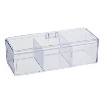 Beauty 3 Compartment Cosmetics Organiser With Lid