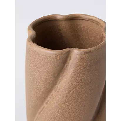 John Lewis Twist Ceramic Vase, H25cm, Brown Brown | H18 x W16.5 x D16.5cm