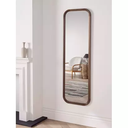 John Lewis Farmhouse Full-Length Rectangular Wood Frame Wall Mirror, 160 x 50cm, Walnut Black Walnut | H2.70 x W50 x D160cm