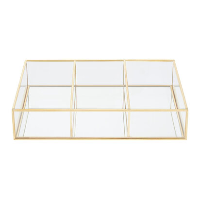 Beauty 3 Compartments Clear Glass Makeup Organiser
