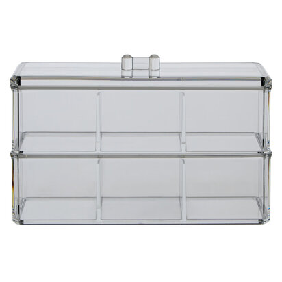 Romm Six Compartment Clear Plastic Cosmetics Organiser