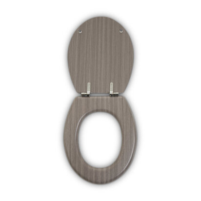 Brooks Grey Wood Toilet Seat