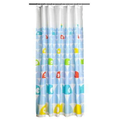 Valaria Design Polyester Shower Curtain-Hooks