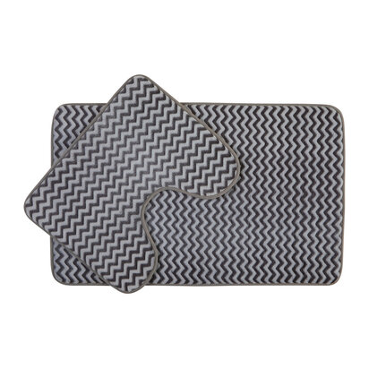 Viorden Chevron Bath And Pedestal Mat Set