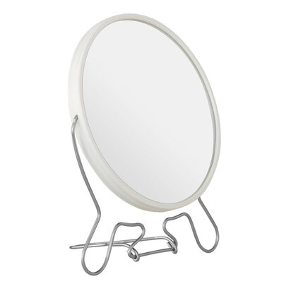 Mison White Metal Large Shaving Mirror