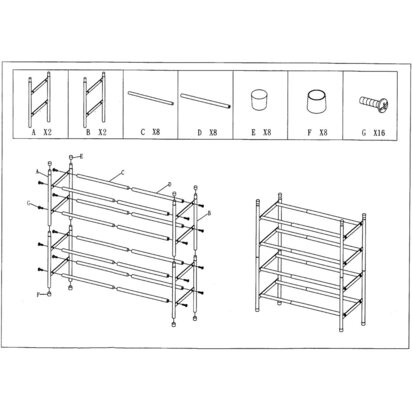 Renadale Extendable and Stackable 4 Tier Shoe Rack
