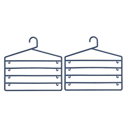 Set Of Two Indigo Plastic Trouser Organiser