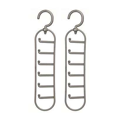 Set Of Two Grey Plastic Tie Organiser
