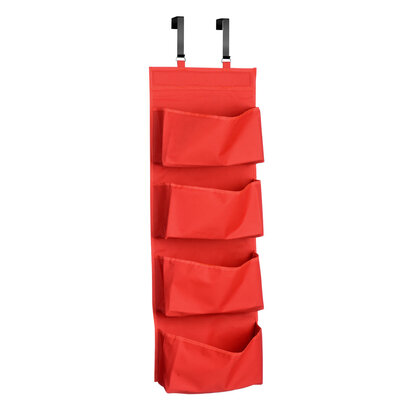 Verti Over Door Red 4 Tier Hanging Organiser