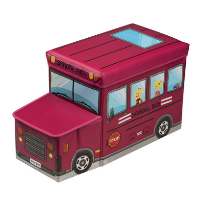 Children's Hot Pink School Bus Box And Seat Storage