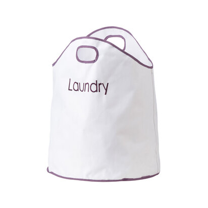 Clerbourne White and Purple Laundry Bag