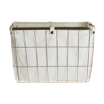Harga Large Gold Finish Wire Storage Basket with Lining