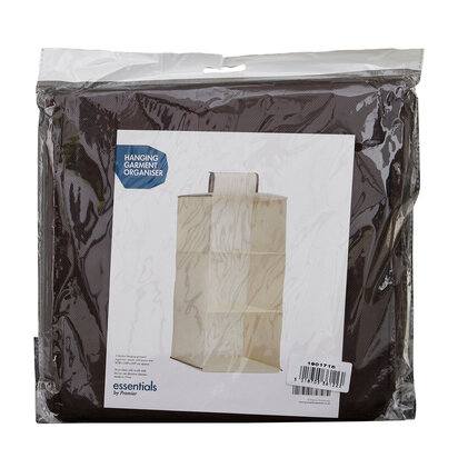 3 Sections Brown Hanging Garment Organiser