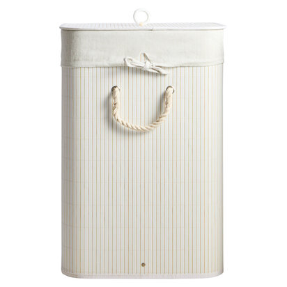 Kankyo White Bamboo Laundry Hamper