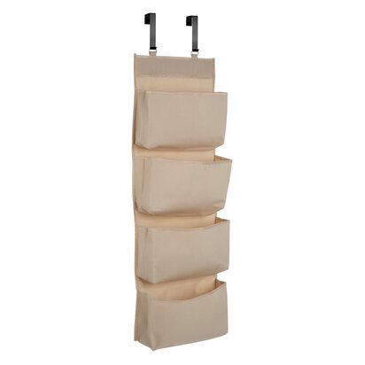 Verti 4 Tier Cream Over Door Hanging Organiser