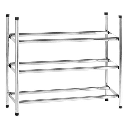 Tavia Three Tier Chrome Shoe Rack