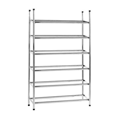 Tavia Six Tiers Chrome Shoe Rack