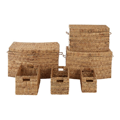 Leoennell Set Of Six Water Hyacinth Storage Baskets.