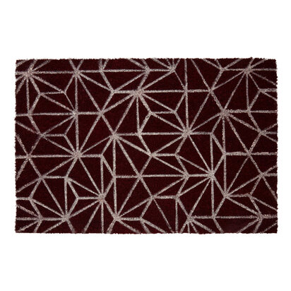 Siaimont Dark Red Geometric Doormat