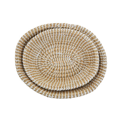 Lidi Set Of Two Oval Woven Baskets