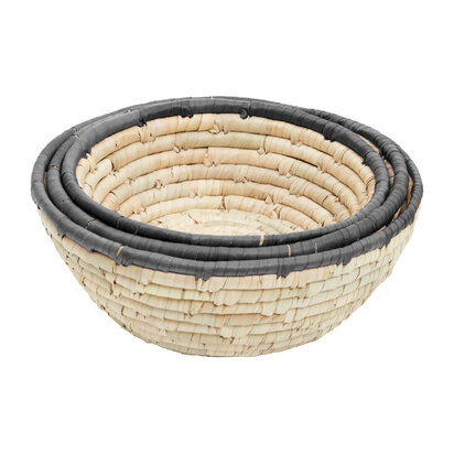 Lidi Set Of Three  Woven Palm Leaf Baskets