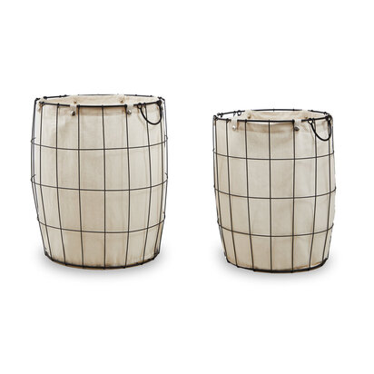 Harga Medium Black Wire Storage Basket with Lining