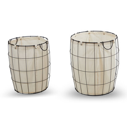 Harga Medium Black Wire Storage Basket with Lining
